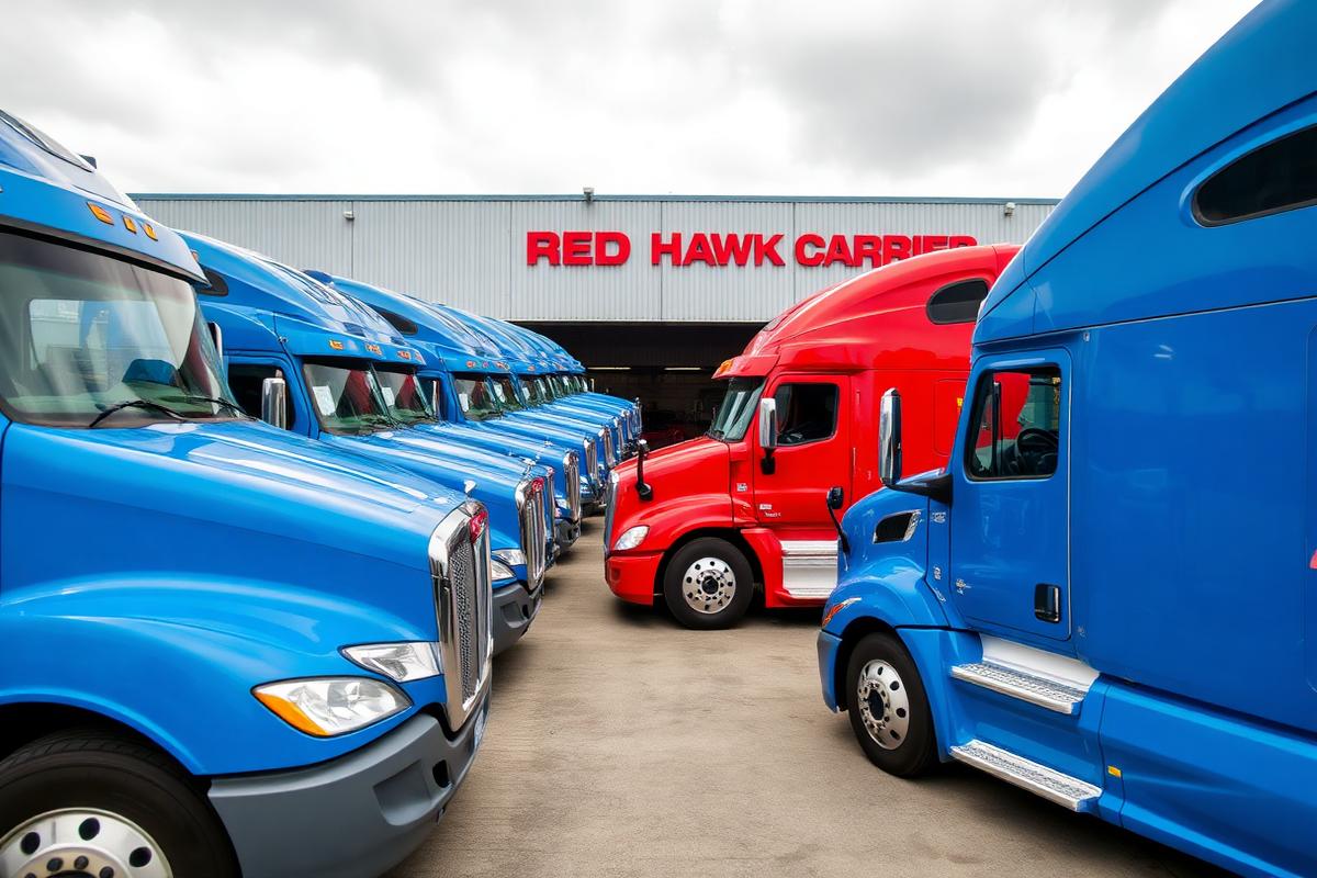 Red Hawk Carrier fleet at the terminal